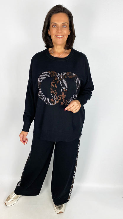 Animal stud circle knitted jumper | 3 Colours | by Malissa J