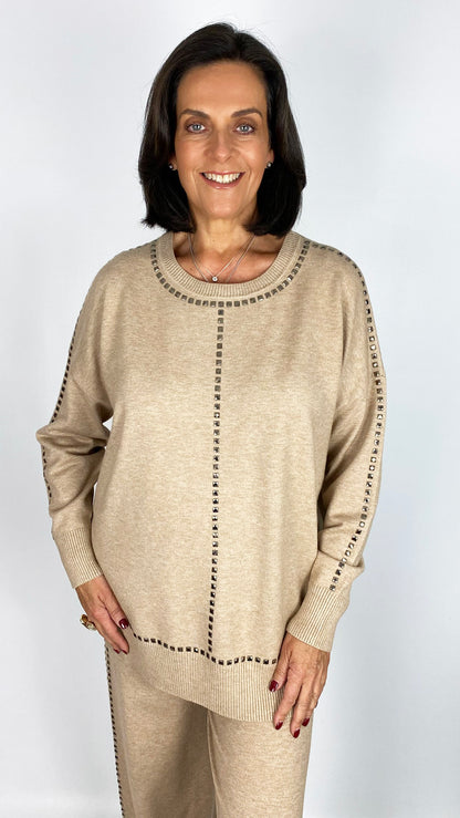Studded round neck jumper | 2 Colours | by Malissa J | last 1s