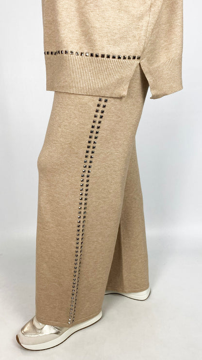Knitted pull-on studded trouser | 2 Colours | by Malissa J