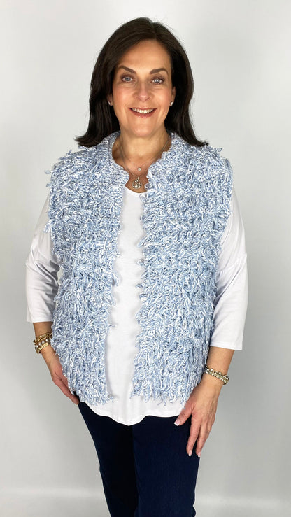 2-Tone Edge-to-edge Shaggy Looped Gilet | 2 Colours | by Malissa J