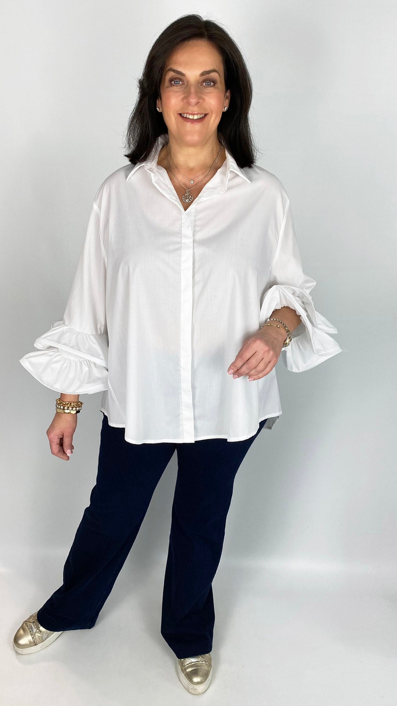 Double-Frill Sleeve Shirt | 2 Colours | by Malissa J