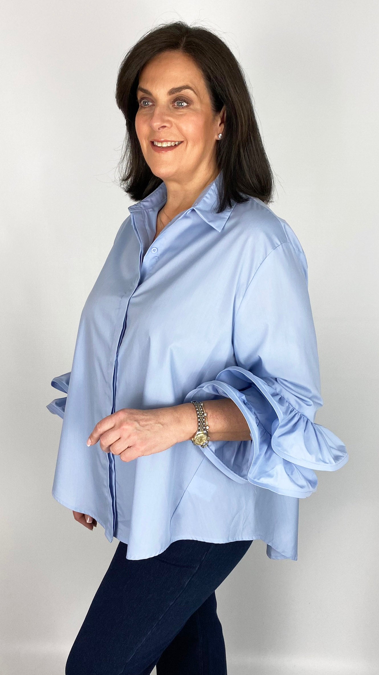 Double-Frill Sleeve Shirt | 2 Colours | by Malissa J