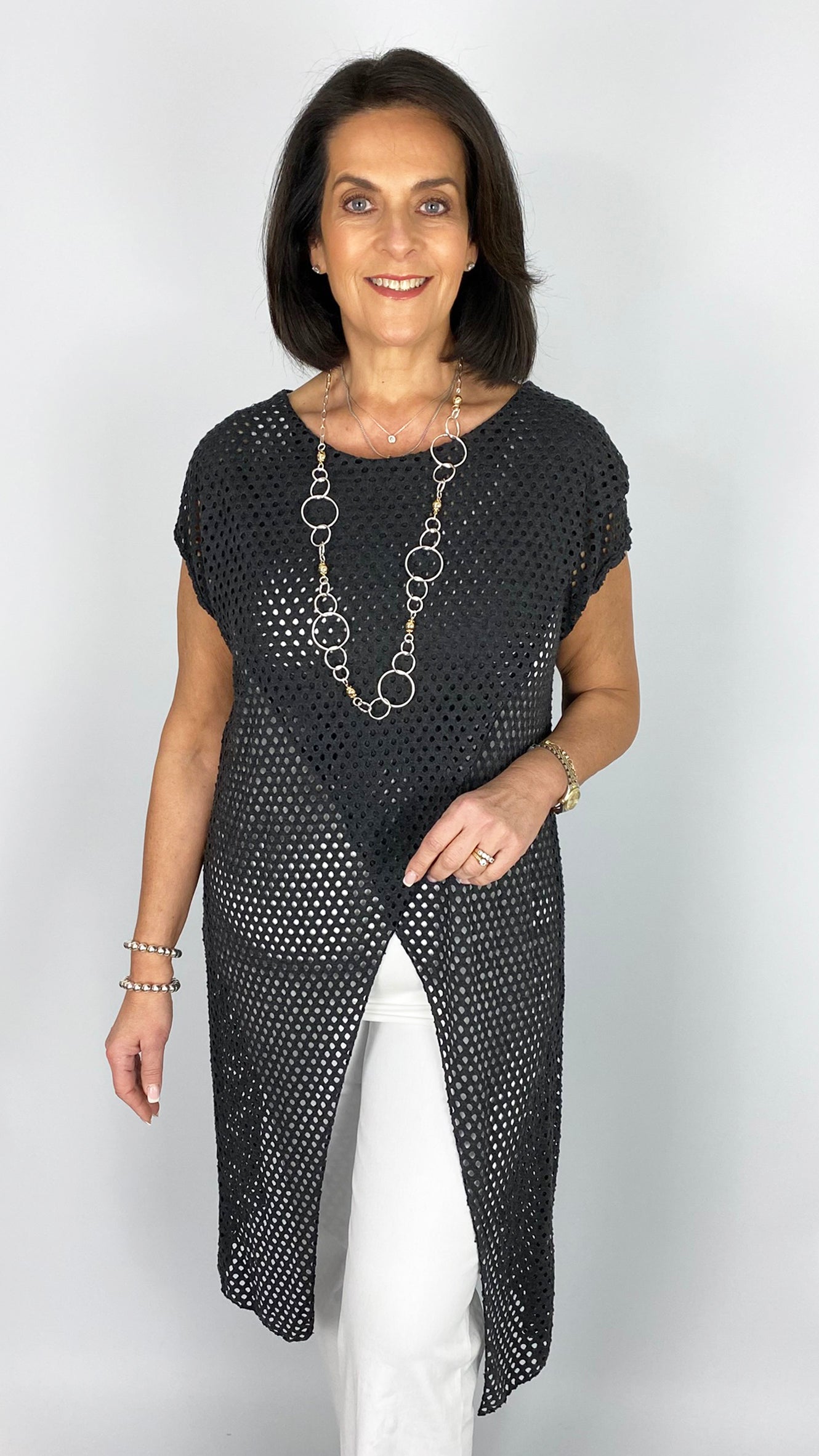 Laser-cut stretchy crossover top | 6 Colours
