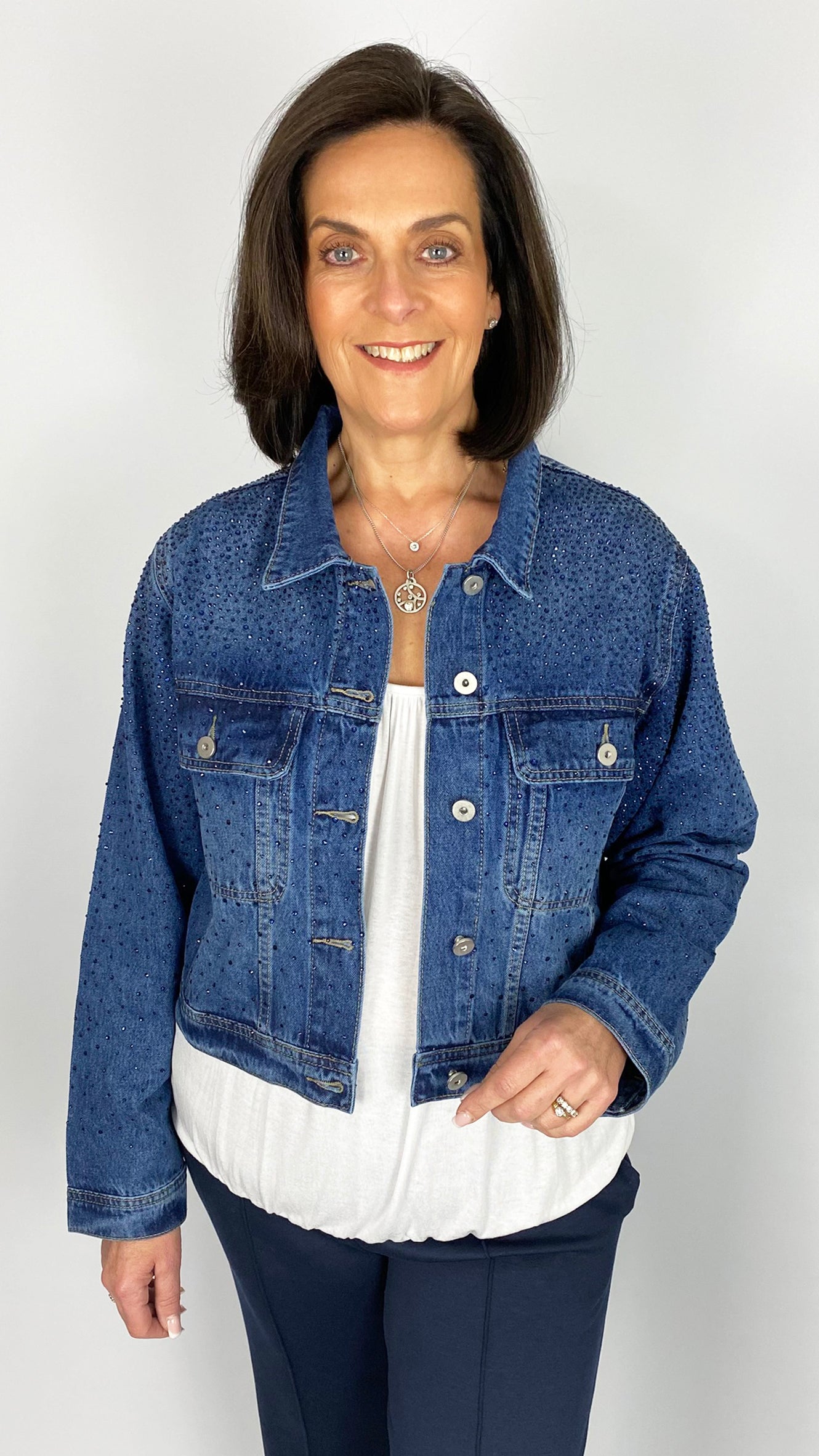 Western style embellished denim jacket | by Malissa J