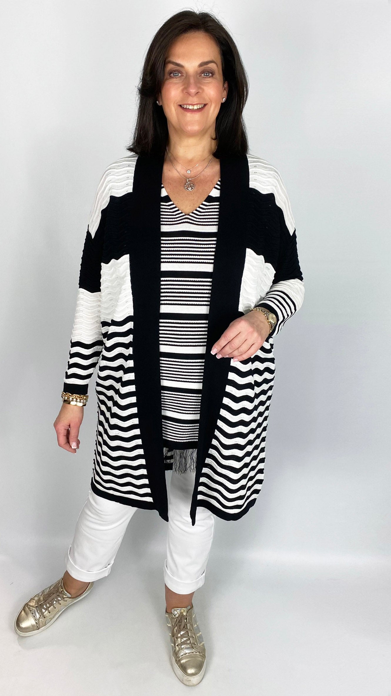 2-Tone Edge-to-edge Cardigan | 2 Colours | by Malissa J