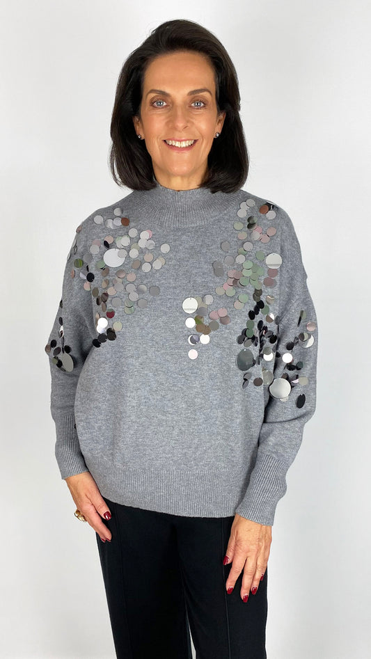 Sequin disc high-neck jumper | 2 Colours | by Malissa J