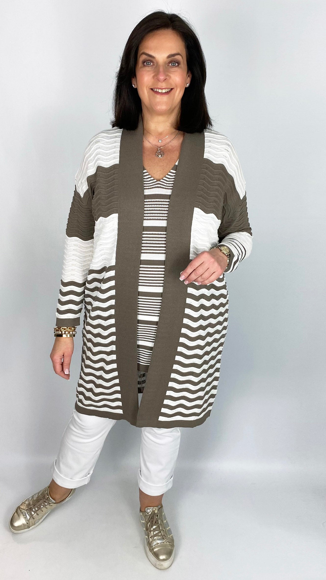 2-Tone Edge-to-edge Cardigan | 2 Colours | by Malissa J