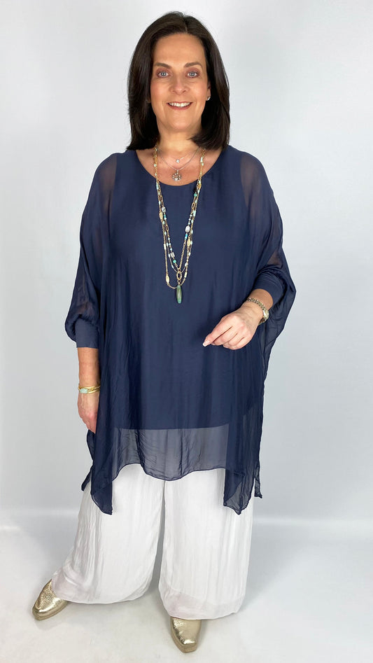 Silk oversized jersey lined top (3 Colours)