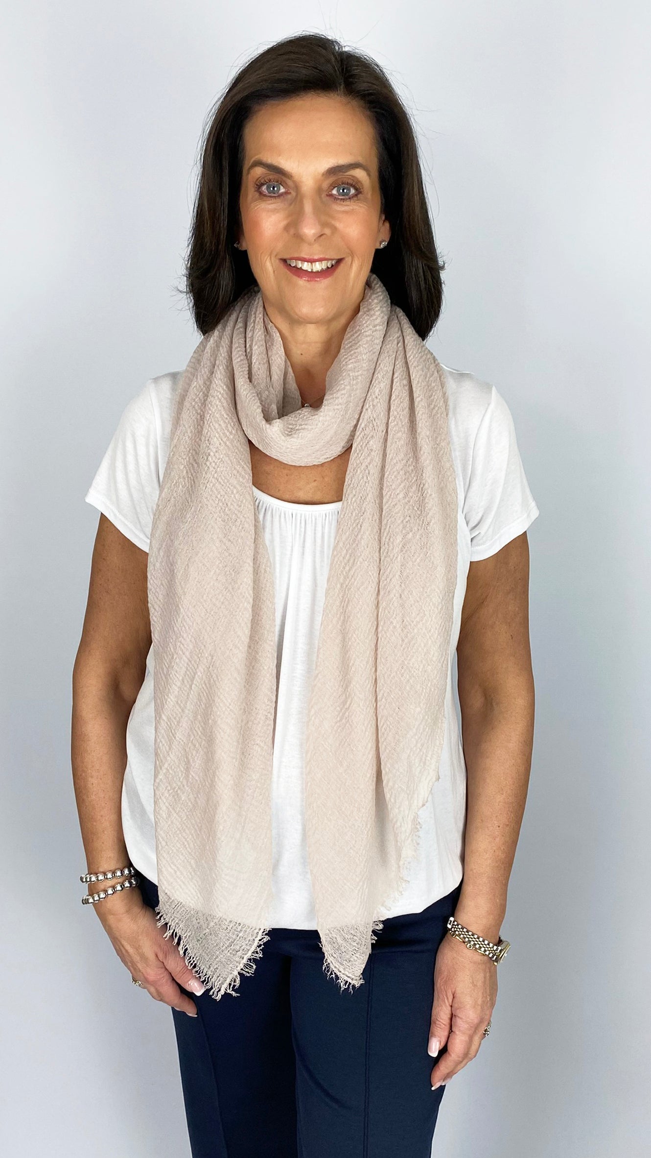 Lightweight distressed edge scarf by Malissa J | 4 Colours