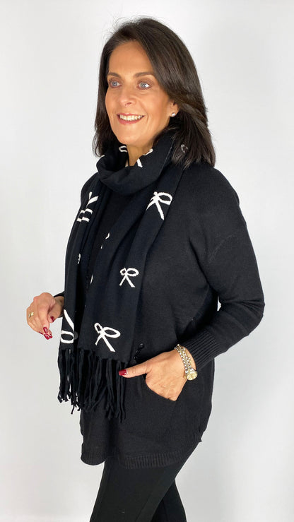 Button pocket jumper w/ coordinating scarf | 6 Colours