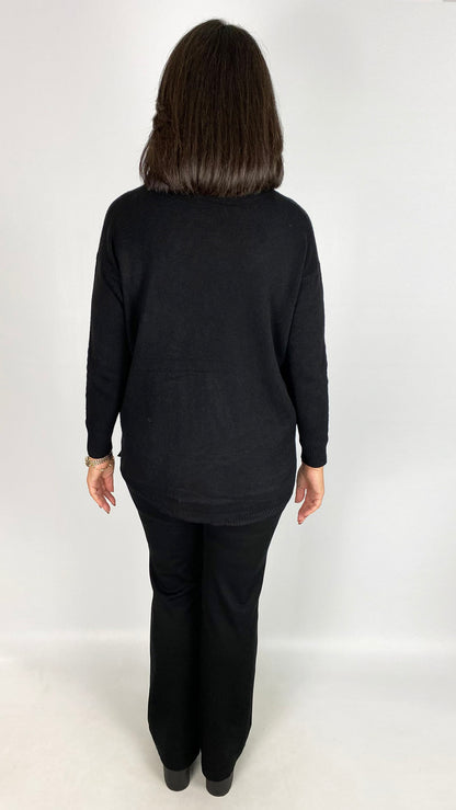 Button pocket jumper w/ coordinating scarf | 6 Colours