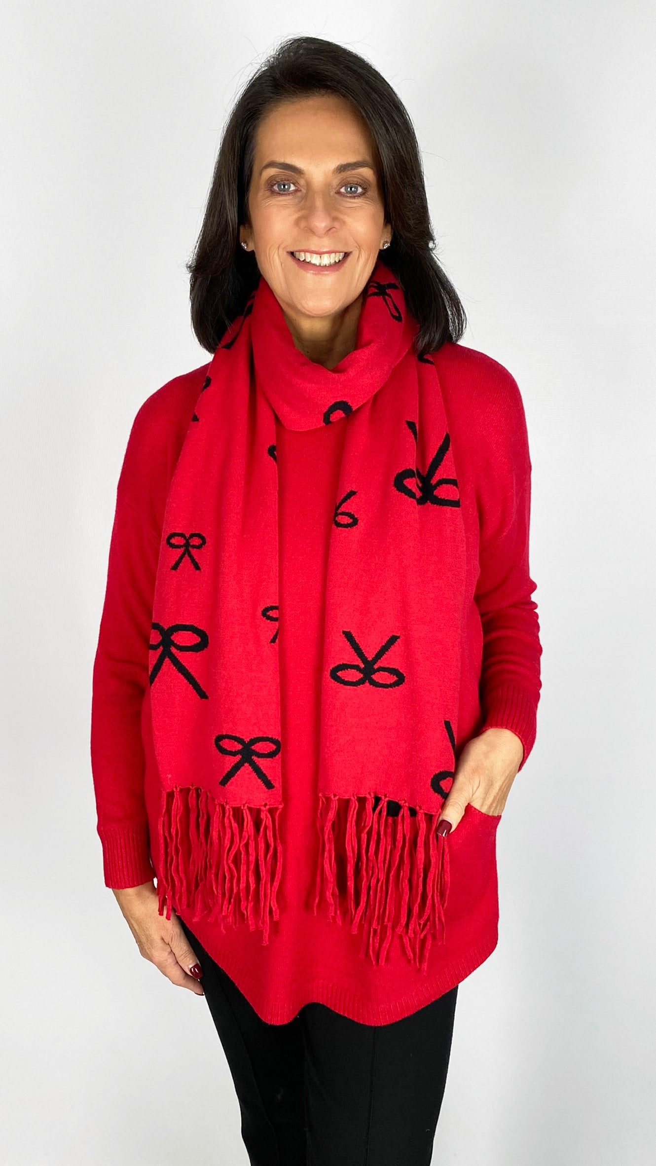 Button pocket jumper w/ coordinating scarf | 6 Colours