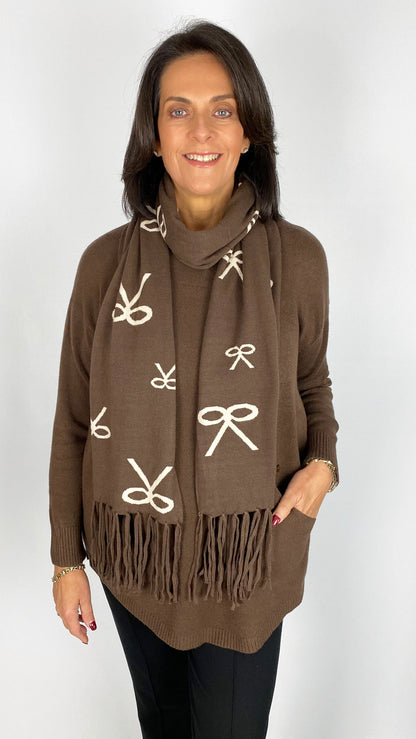 Button pocket jumper w/ coordinating scarf | 6 Colours