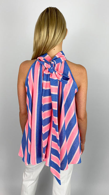 Stripe halterneck A-line top | 2 Colours | last 1s