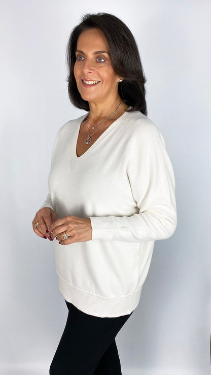 My ribbed edged v-neck jumper | 7 Colours | back for AW25