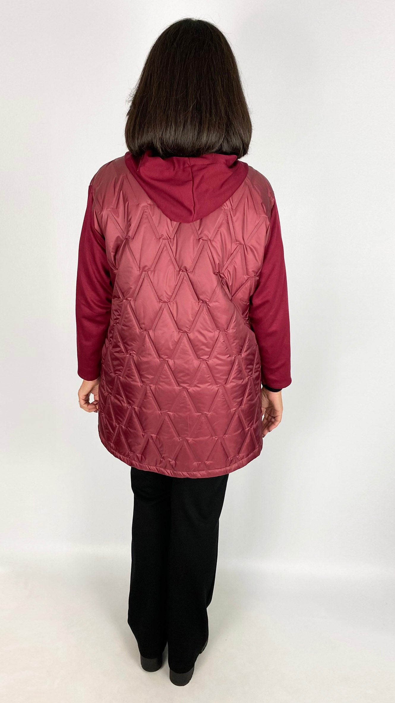 Quilted & jersey size adjustable hooded jacket | 4 Colours