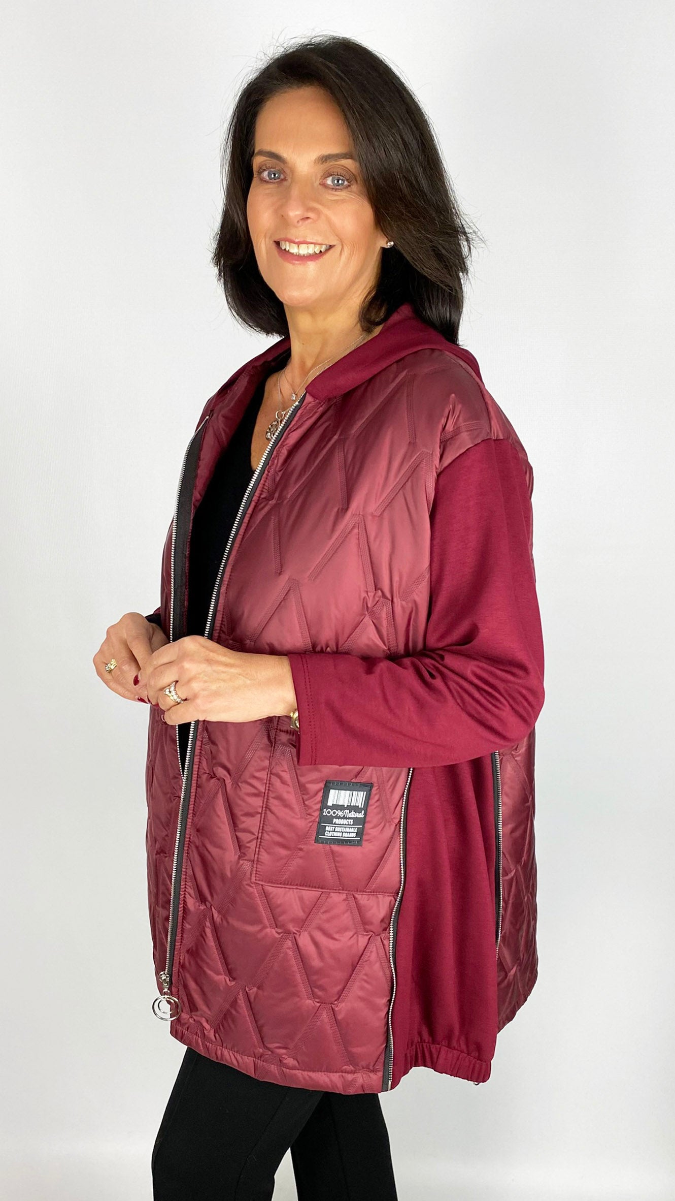 Quilted & jersey size adjustable hooded jacket | 4 Colours