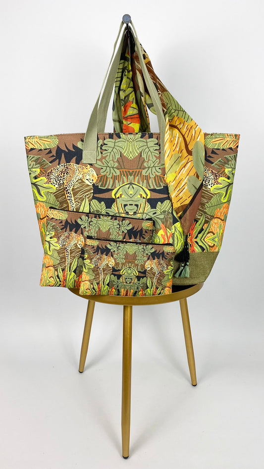 Print 3-piece bag & sarong set | 2 Colours | by Malissa J