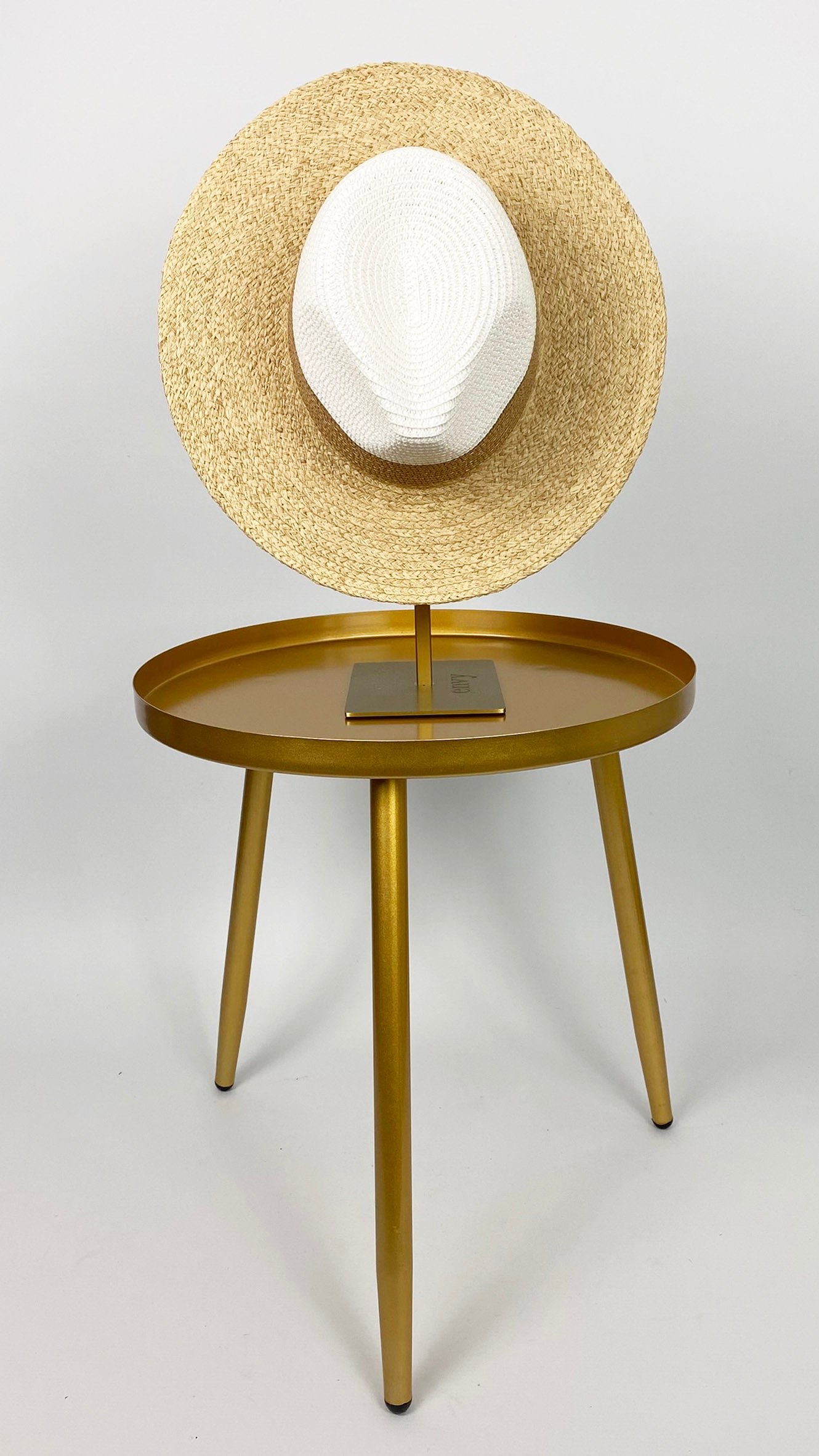 2-tone straw sun hat | Natural/White | by Malissa J