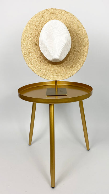 2-tone straw sun hat | Natural/White | by Malissa J