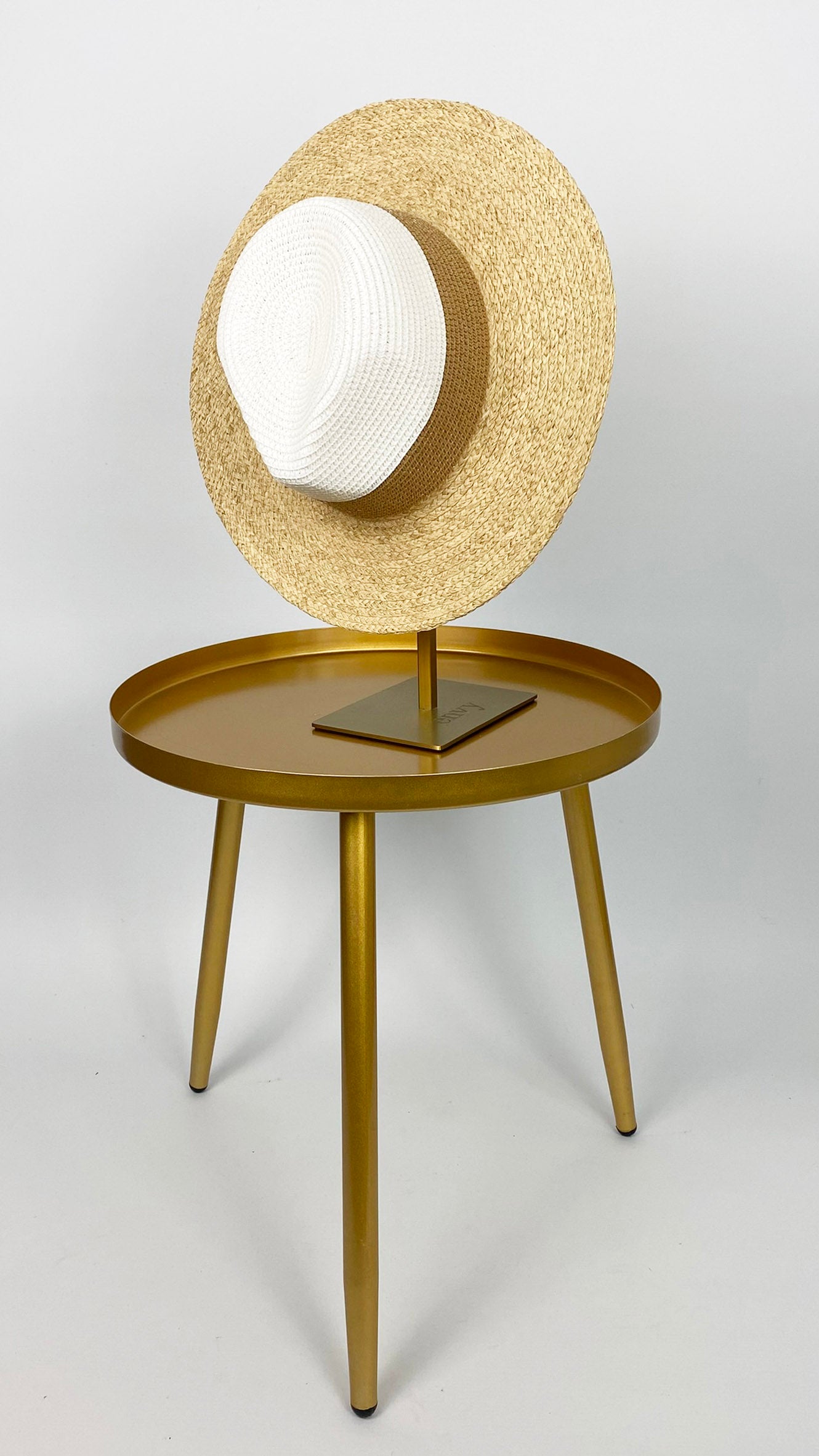 2-tone straw sun hat | Natural/White | by Malissa J
