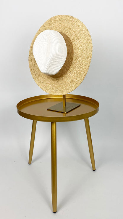 2-tone straw sun hat | Natural/White | by Malissa J