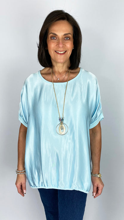 Oversized satin front hi-low top | 7 Colours