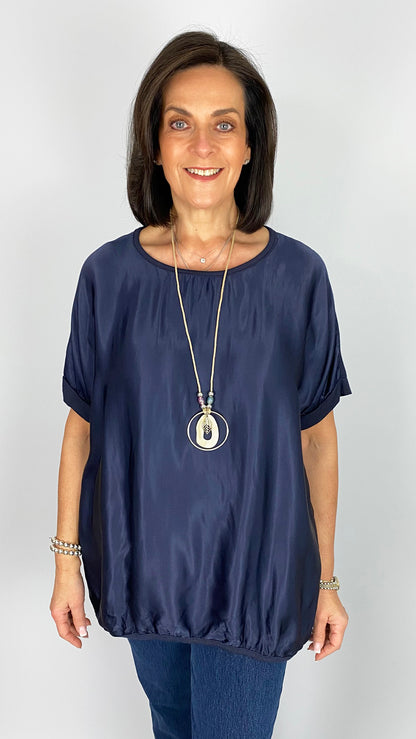 Oversized satin front hi-low top | 7 Colours