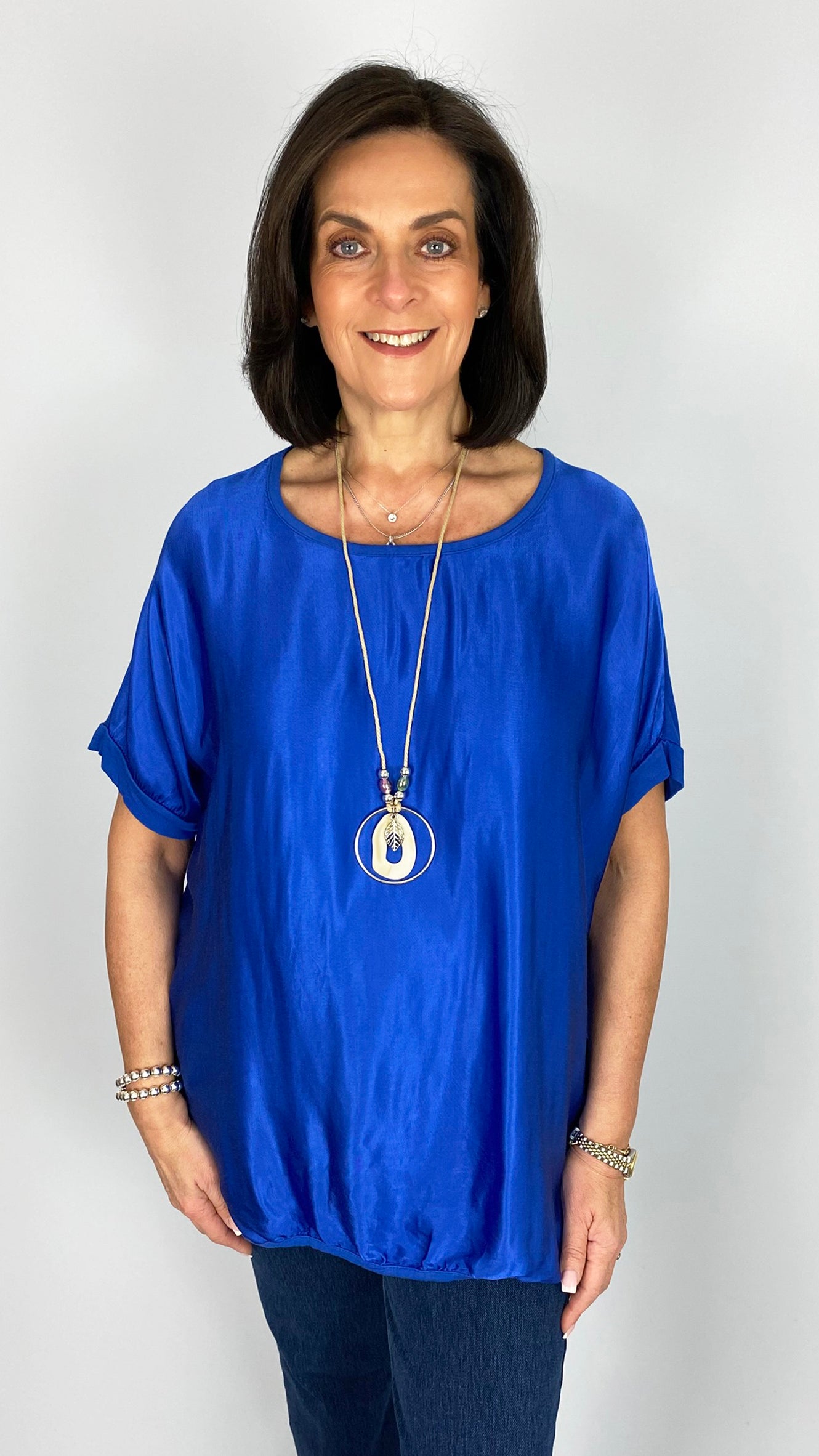 Oversized satin front hi-low top | 7 Colours