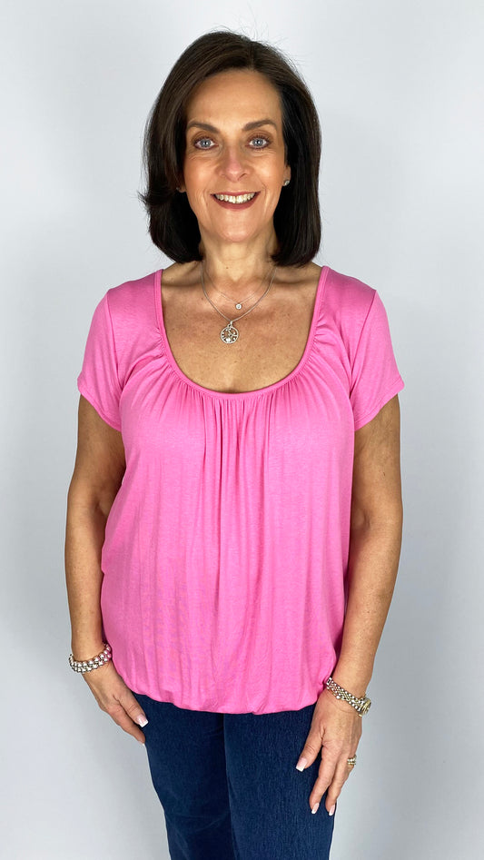 Gathered short-sleeve top | 12 Colours | Bestseller | back in!