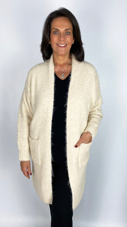 Fuzzy knit subtle sparkle cardigan | 2 Colours