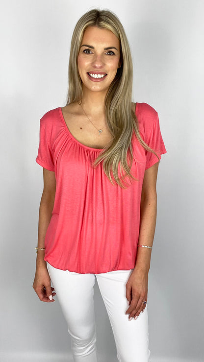 Gathered Short-sleeve Top (11 Colours) - back in!