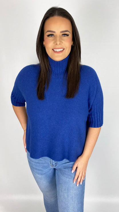 3/4 sleeve ribbed turtle neck jumper | 6 Colours