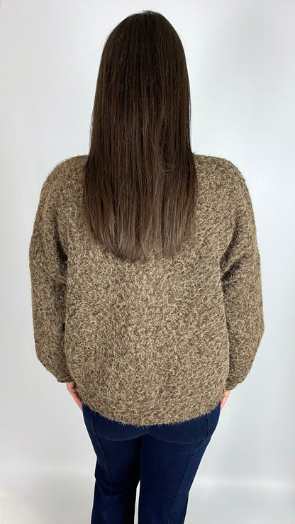 Zip-up fuzzy knit jacket | 5 Colours