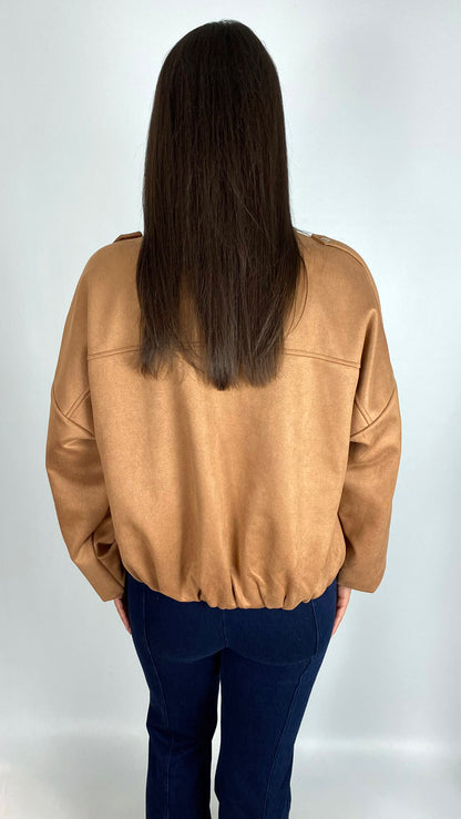 Suedette zip-up bomber jacket | 3 Colours