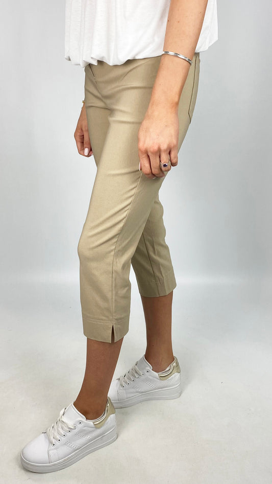 Pull-on stretch crop trouser  (3 Colours) + new! Beige