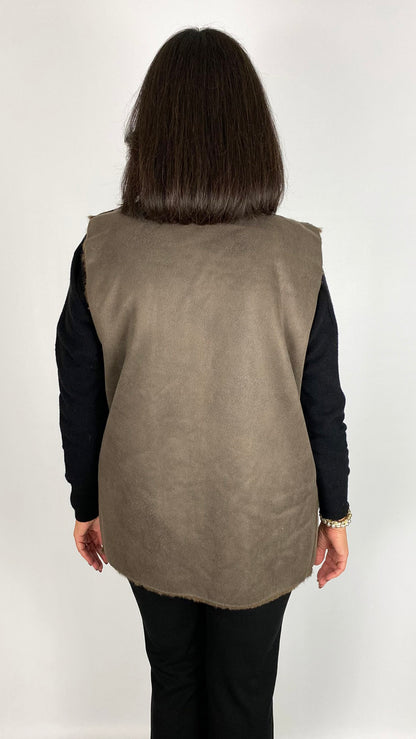 Faux fur & suedette reversible gilet | 2 Colours | by Malissa J