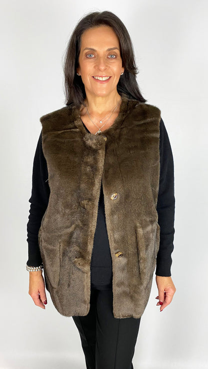 Faux fur & suedette reversible gilet | 2 Colours | by Malissa J