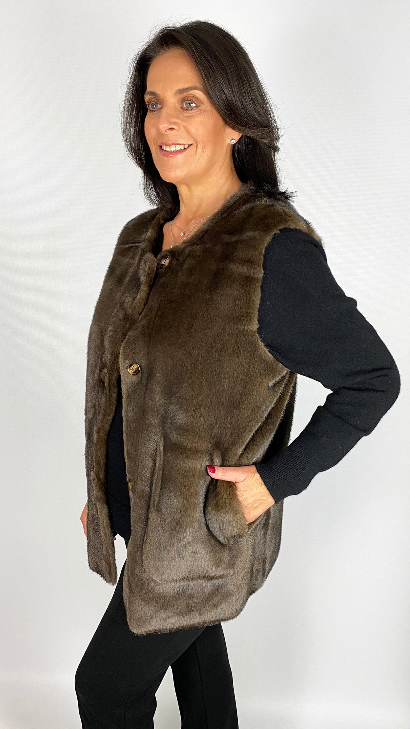 Faux fur & suedette reversible gilet | 2 Colours | by Malissa J