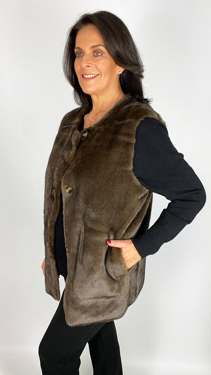 Faux fur & suedette reversible gilet | 2 Colours | by Malissa J