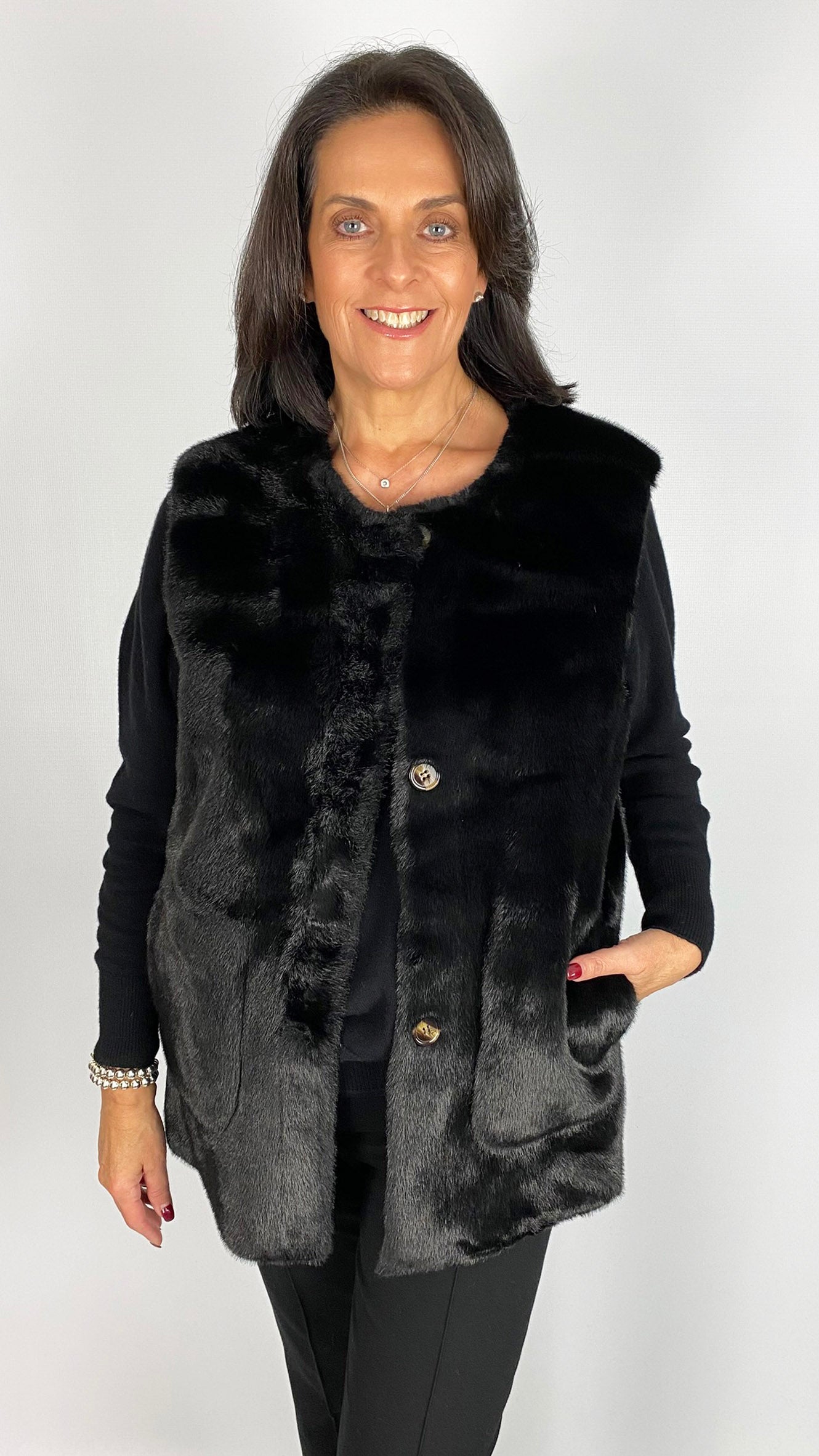 Faux fur & suedette reversible gilet | 2 Colours | by Malissa J