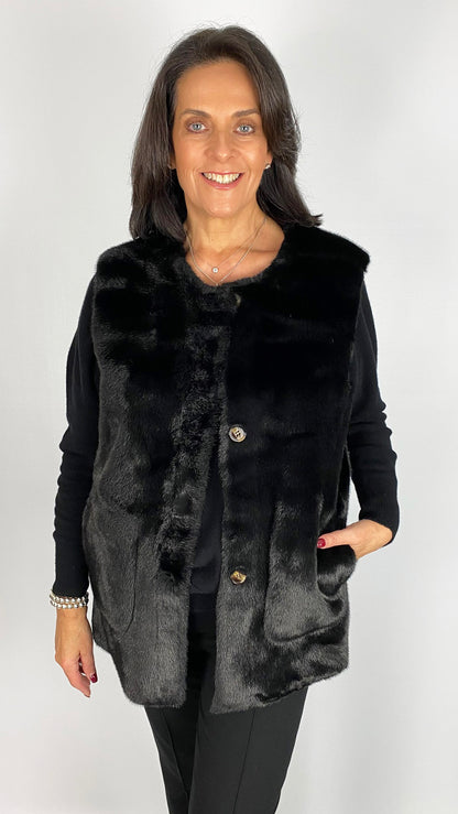 Faux fur & suedette reversible gilet | 2 Colours | by Malissa J