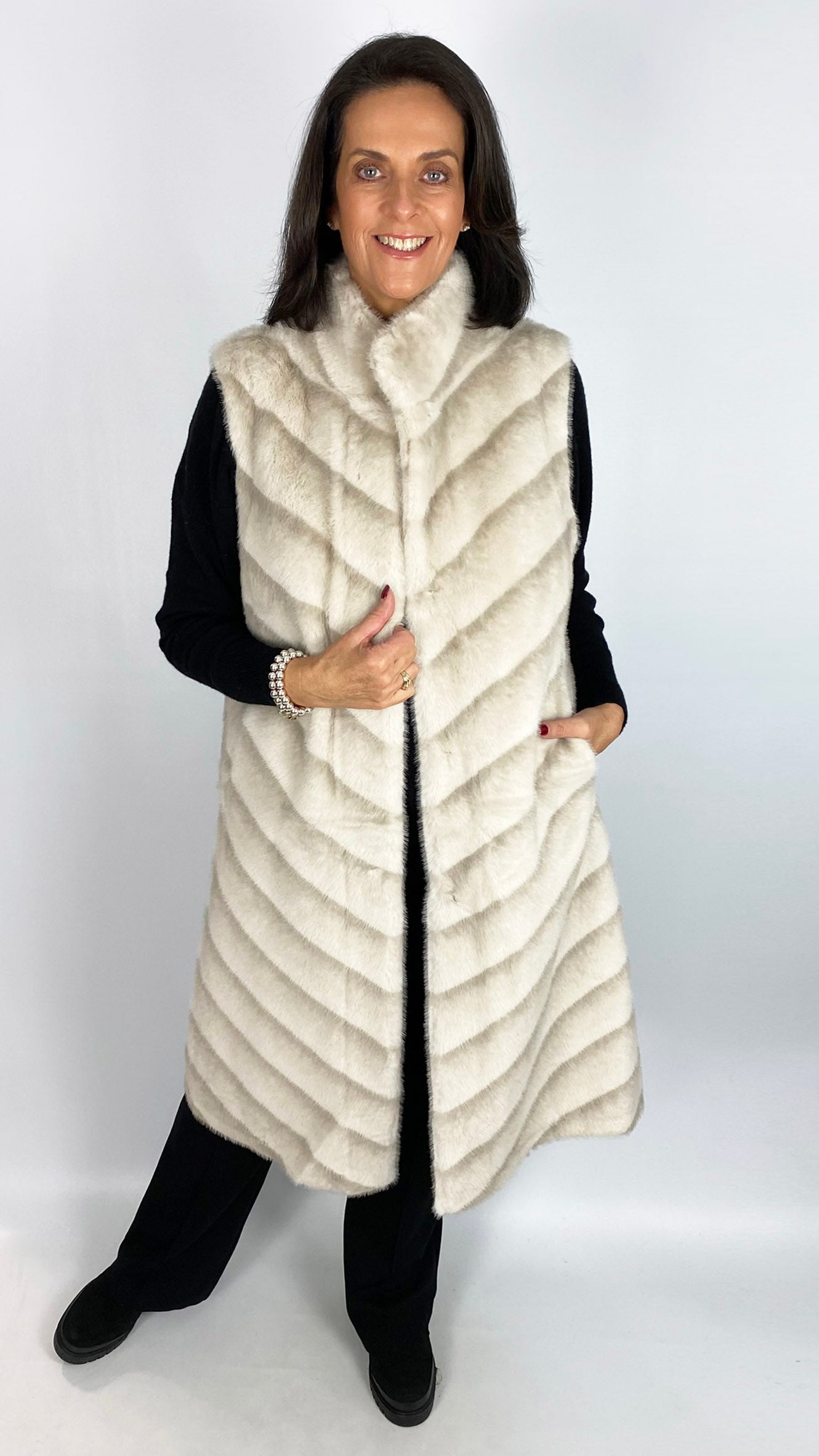 Longline faux fur gilet | 2 Colours | by Malissa J