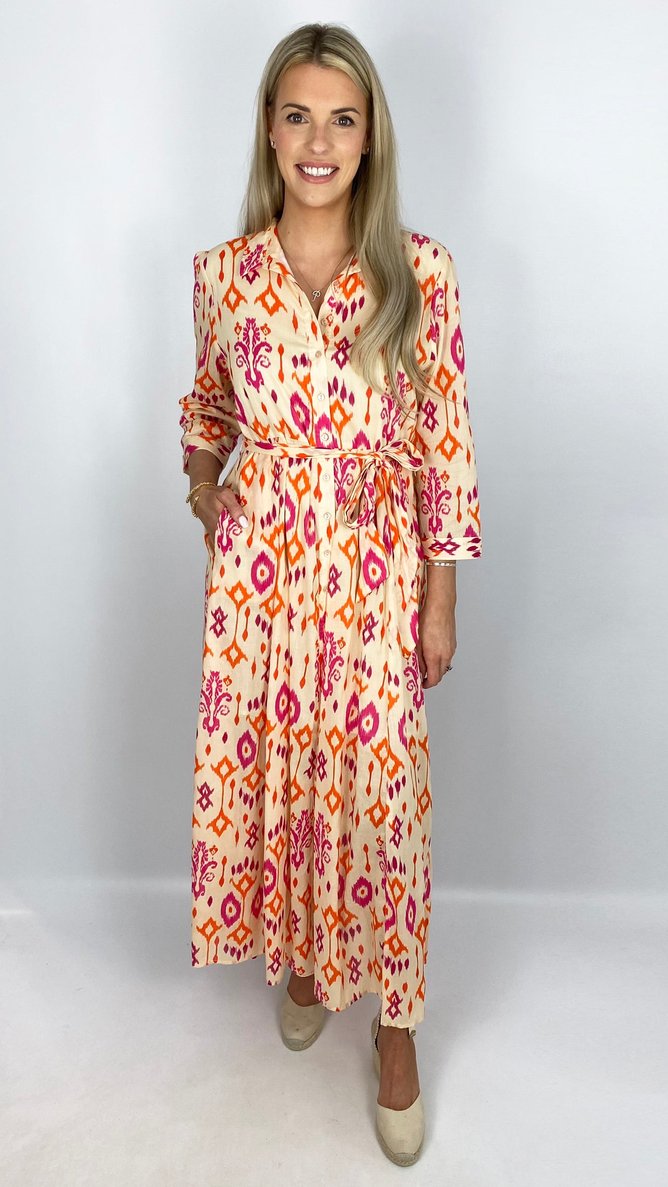 Bella cotton button-through belted shirt dress by Goa (3 Colours)