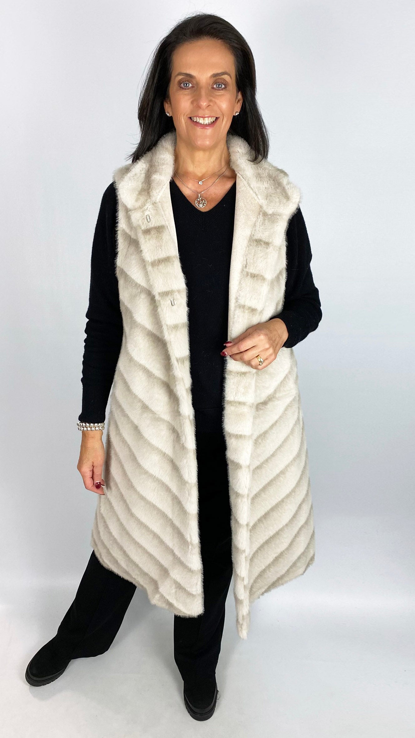 Longline faux fur gilet | 2 Colours | by Malissa J