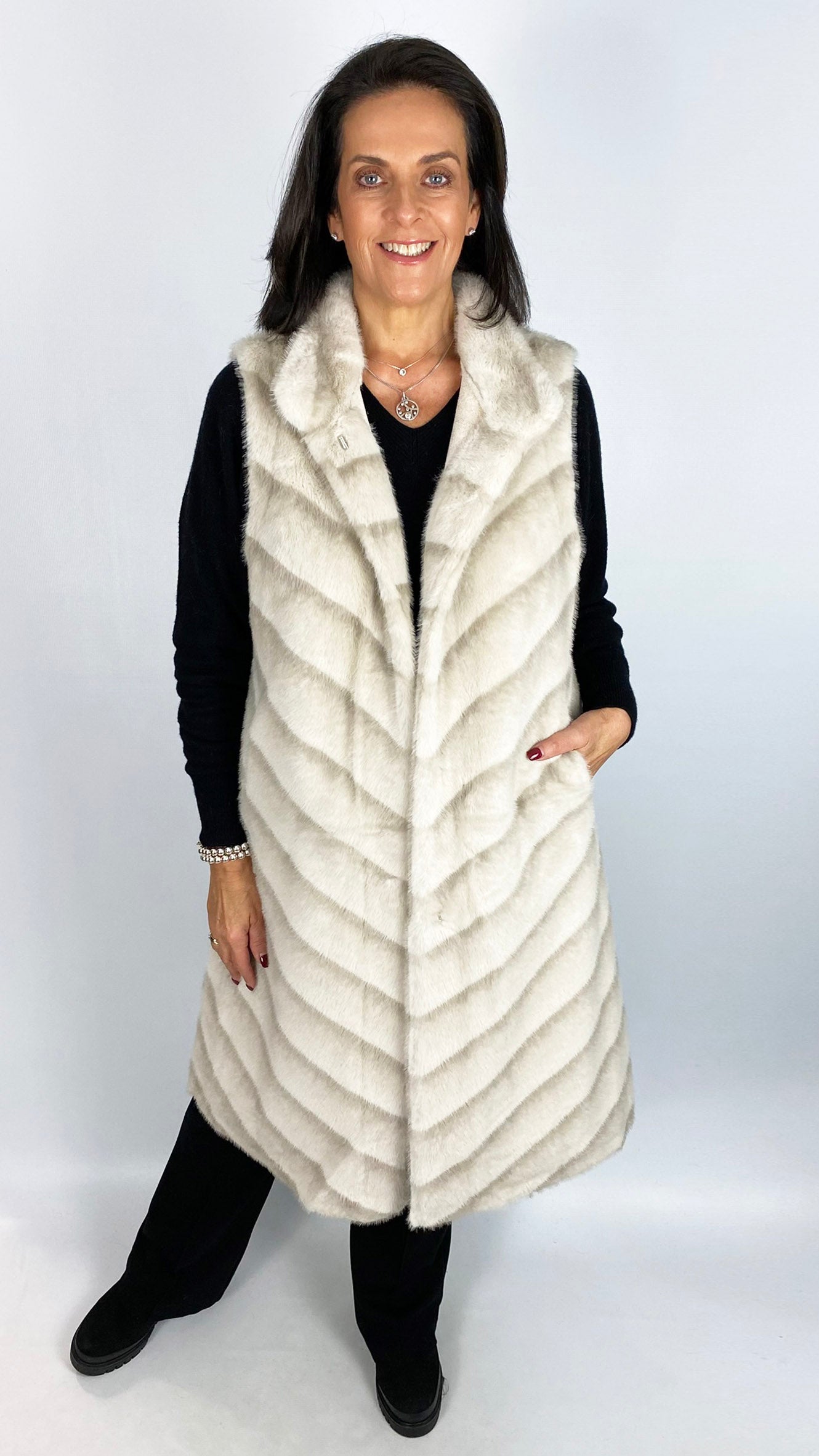 Longline faux fur gilet | 2 Colours | by Malissa J