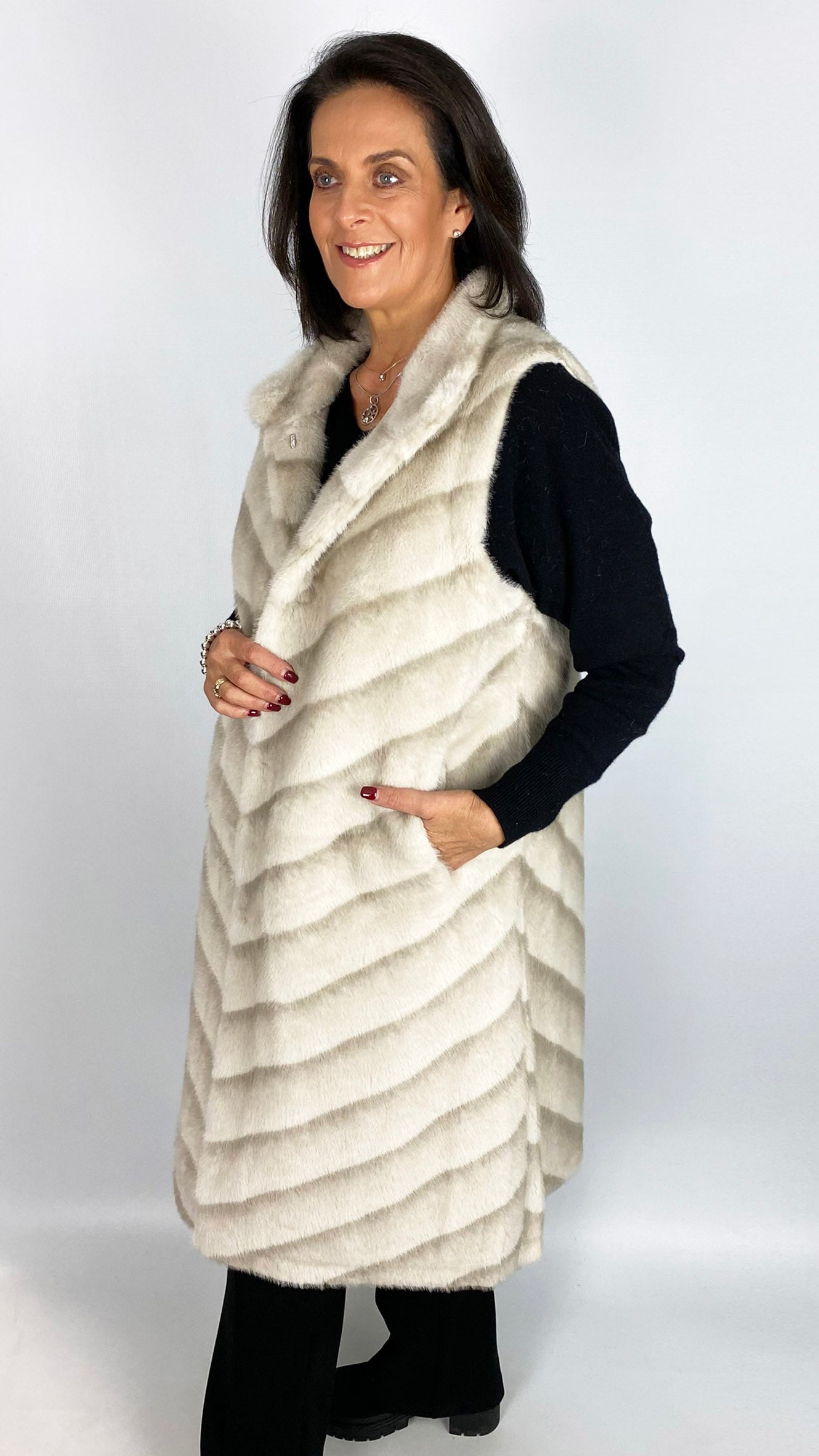Longline faux fur gilet | 2 Colours | by Malissa J