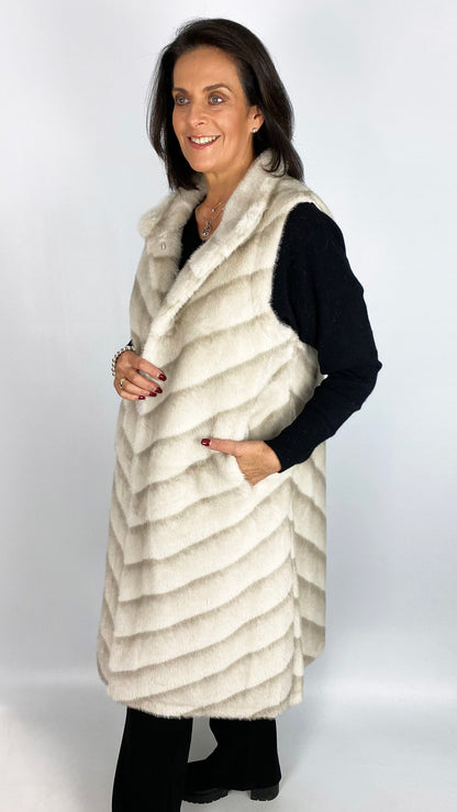 Longline faux fur gilet | 2 Colours | by Malissa J