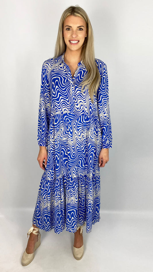 Chelsea tiered dress by Goa (Blue Wave)