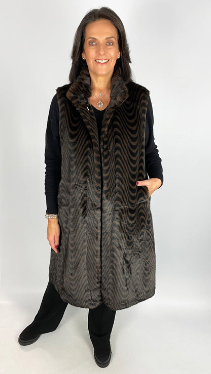 Longline faux fur gilet | 2 Colours | by Malissa J